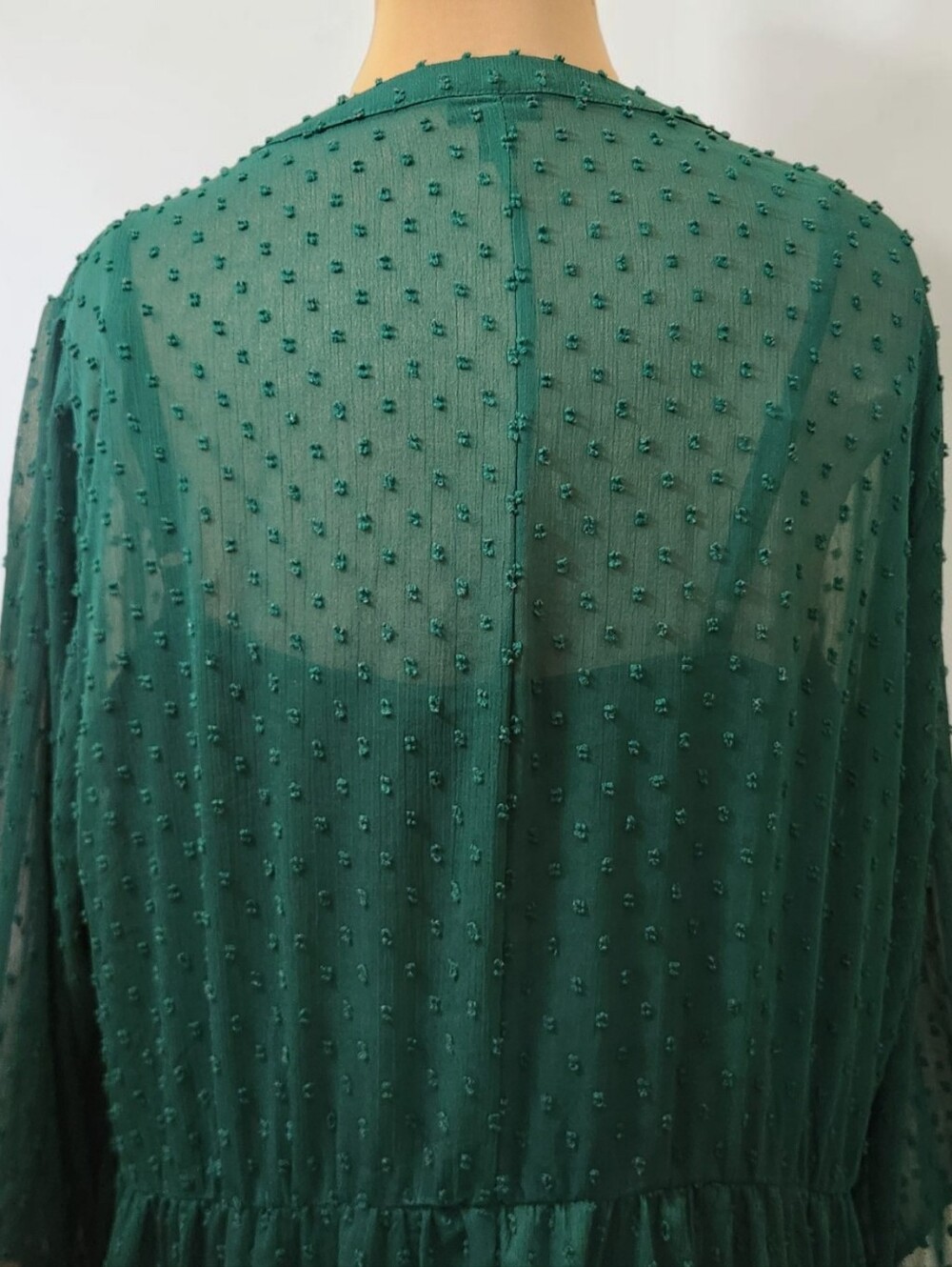 TORRID Green Clip Dot Tiered Midi Dress - Size 4X - Picture 8 of 14